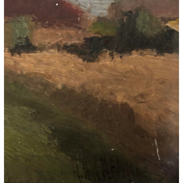 Marius Chambaz, Près des Tuileries avec vue sur lac et le Salève, Oil on Cardboard, Framed For Sale - Image 3 of 10
