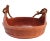 Studio Ceramic Terracotta Basket / Bowl With Woven Handle For Sale