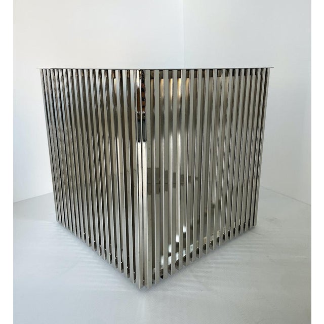 Cubic Tables in Chromed Metal, 1970s, Set of 2 For Sale - Image 6 of 8