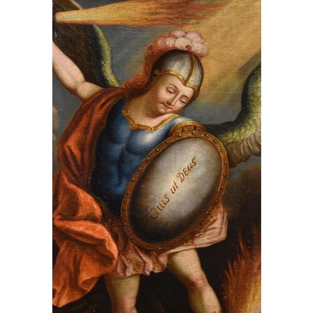 Juan Pedro López, Saint Michael the Archangel, 1760, Oil on Canvas, Framed For Sale - Image 14 of 17
