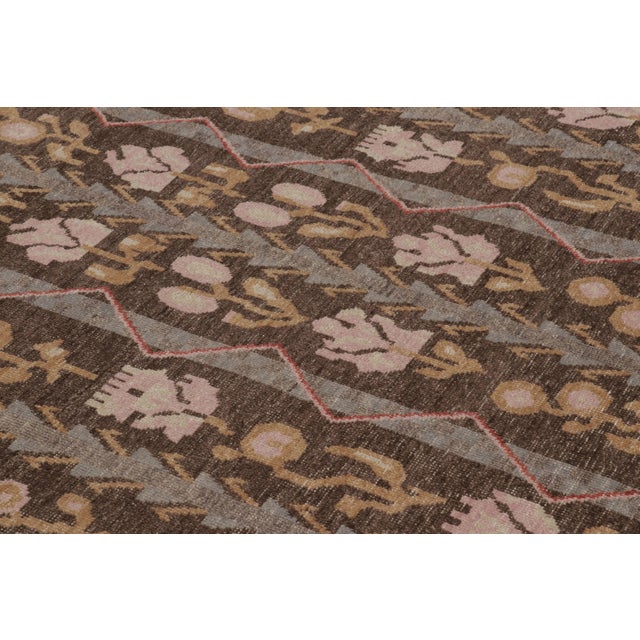 Rug & Kilim’s Distressed Rug With Turkish-Inspired Floral Columns For Sale In New York - Image 6 of 10