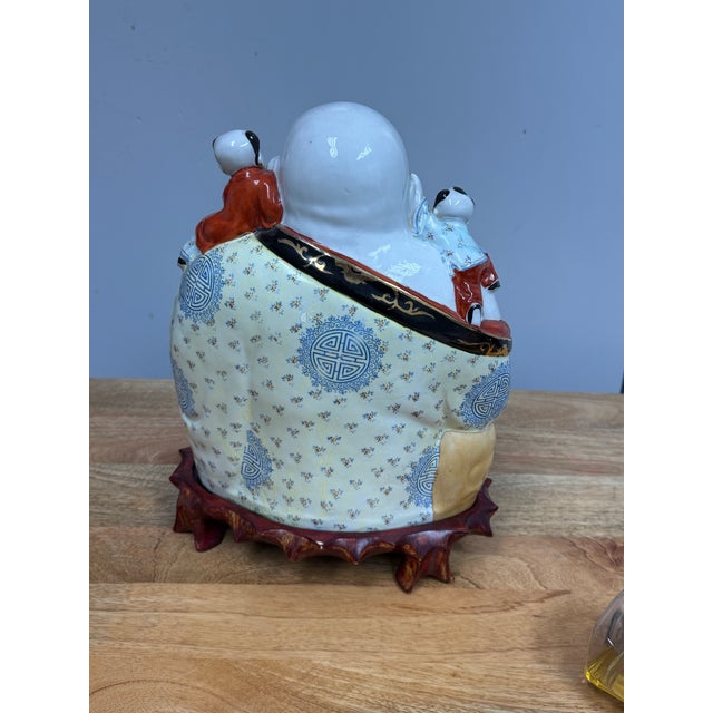 Vintage Chinese Ceramic "Hotei" Laughing Buddha For Sale In San Francisco - Image 6 of 12