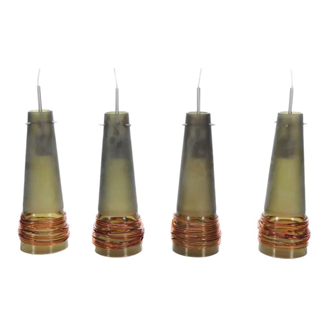 Oggetti Luce “Fili” Mouth-Blown Murano Glass Pendant Lights - Set of Four For Sale