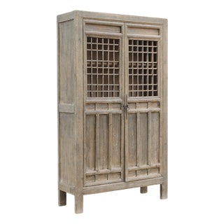 Pine Armoire Constructed From Antique Chinese Trellis Doors For Sale