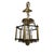 A warm, inviting glow meets timeless craftsmanship—this vintage brass lantern chandelier features etched starburst glass...