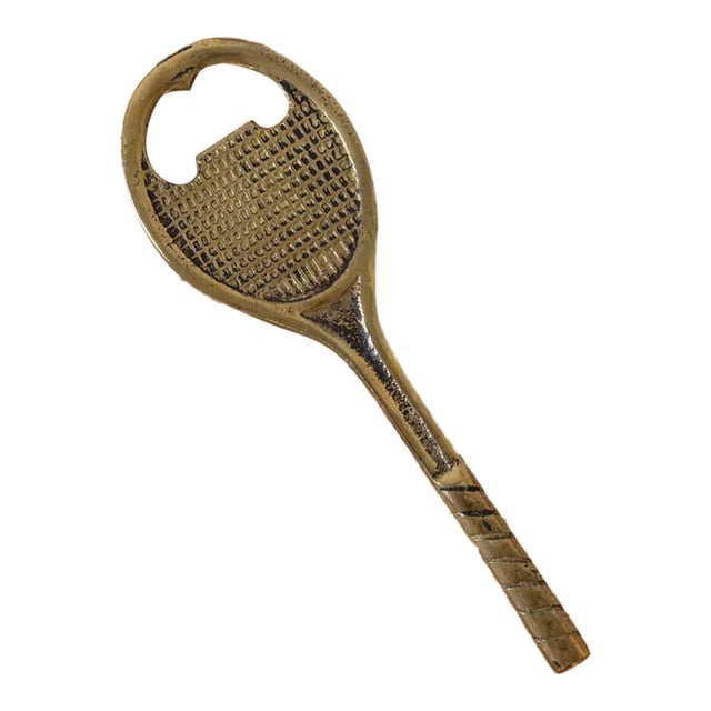 1950s French Brass Tennis Bottle Opener For Sale