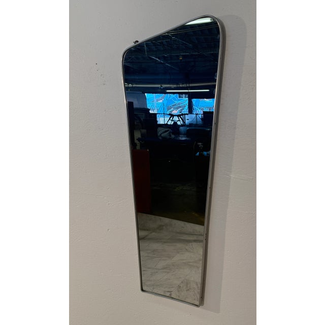 Mid-Century Italian Wall Mirror With Chrome Frame, 1960s For Sale - Image 4 of 7
