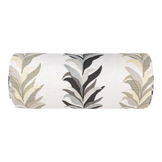 The House Of Scalamandré Chira Island Bolster Pillow In Shadow For Sale