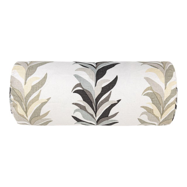 The House Of Scalamandré Chira Island Bolster Pillow In Shadow For Sale