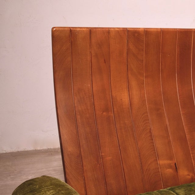 Brown Handcrafted Armchairs in Velvet and Curved Wood, 1980s, Set of 2 For Sale - Image 8 of 18