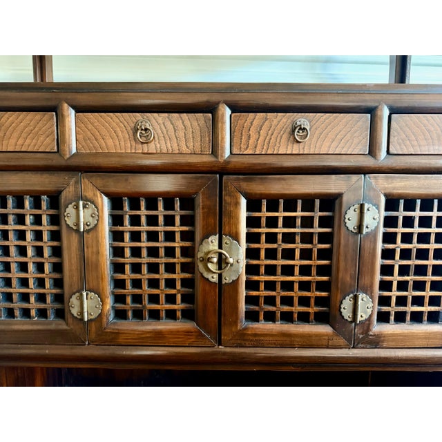 Mid-Century Modern Rare Large Antique Four-Level Korean Scholar Bookcase with COA For Sale - Image 3 of 15