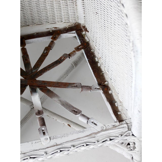 Antique White Wicker Porch Chair For Sale - Image 13 of 18