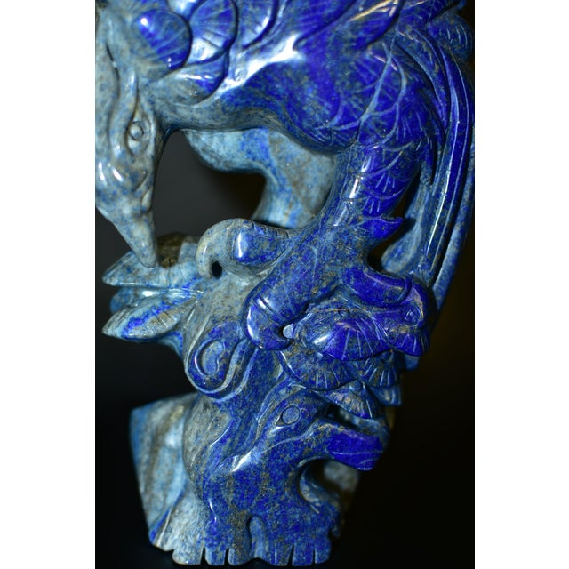 Natural Lapis Eagle Sculpture Genuine Lapis Lazuli For Sale - Image 9 of 13