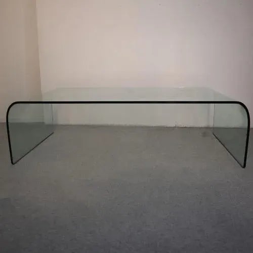 Vintage Curved Crystal Coffee Table from Fiam Italia, Italy, 1970s For Sale - Image 4 of 4