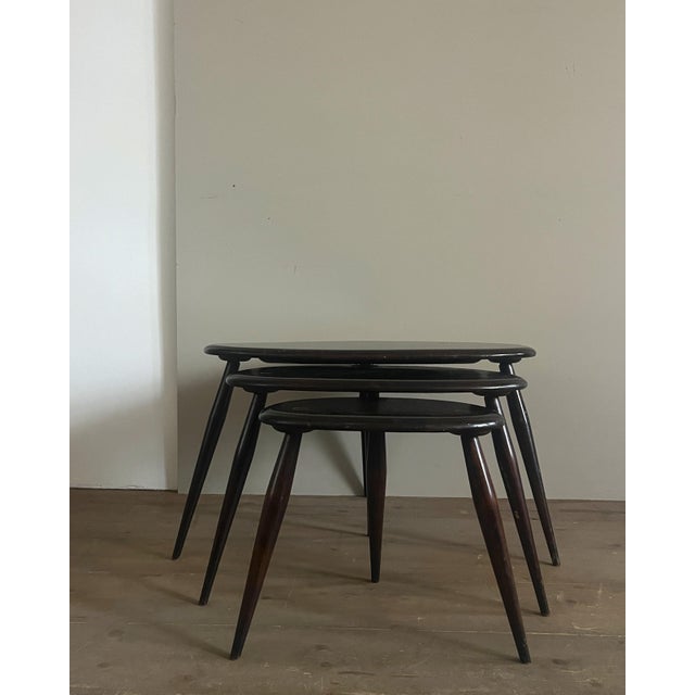 Pebble Nesting Tables from Ercol, 1960s, Set of 3 For Sale - Image 10 of 13