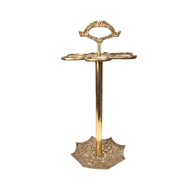 Late 20th Century Late 20th Century English Inspired Solid Brass Umbrella Stand or Cane Holder For Sale - Image 5 of 6