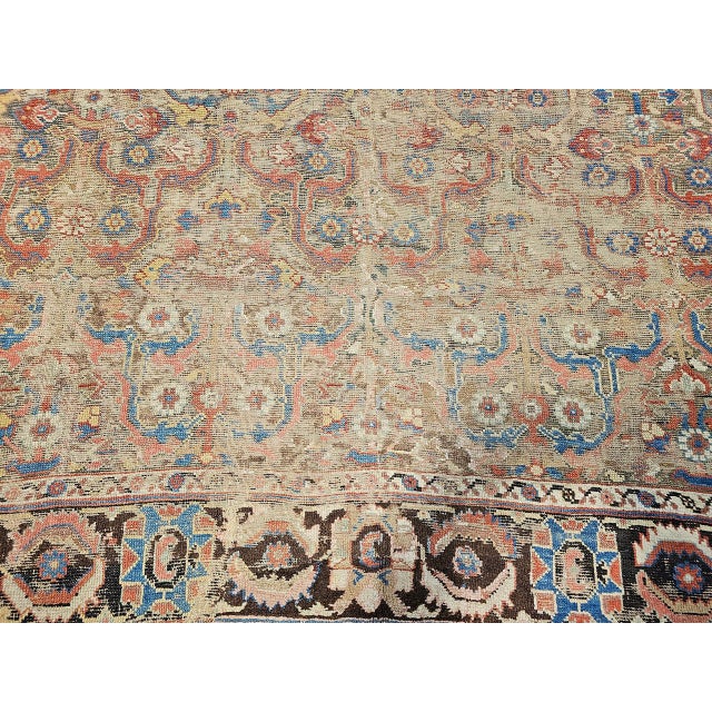 Mid 19th Century Caucasian Karabagh Gallery Rug in a Pistachio Green, Yellow, Blue For Sale - Image 16 of 18