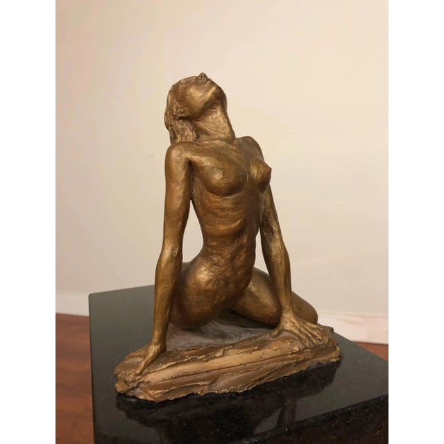 Female Nude Sculpture on a Mirrored Pedestal For Sale - Image 12 of 12