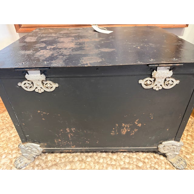 French Country Antique French Fireplace Log Storage For Sale - Image 3 of 4