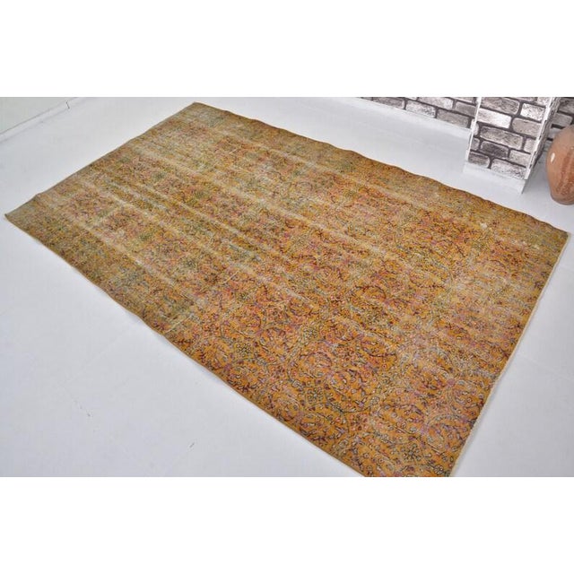 Textile Mid 20th Century Faded Anatolian Rug With Muted Floral Pattern For Sale - Image 7 of 9