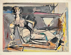 Max Weber, American Modernist Cubist Lithograph Screenprint "Reclining Woman" Max Weber, 1956