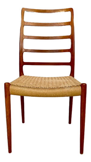 Danish Teak Model 82 High Back Side Chair by Niels O. Møller, 1960s