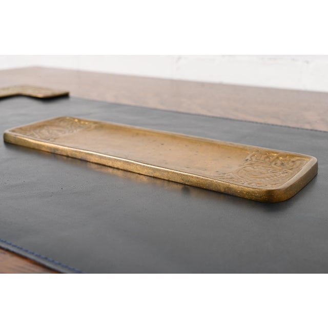 Early 20th Century Tiffany Studios New York Zodiac Bronze Doré Pen Tray For Sale - Image 5 of 12