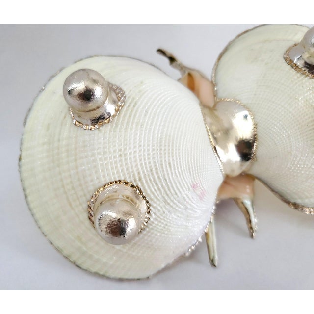 Bowl Caviar Dish Silver Dipped Shells Seashells For Sale - Image 9 of 14