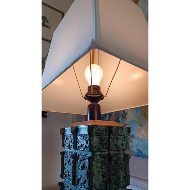 1920s Chinese Taotie Bronze Urn Table Lamp, 1920s For Sale - Image 5 of 13