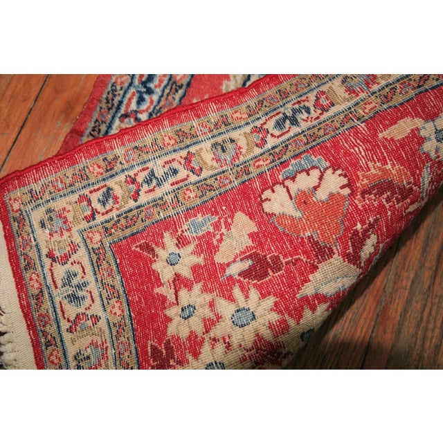 Persian Red Persian Kashan Mat rug no. r3281 For Sale - Image 3 of 5