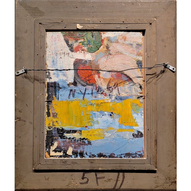 Gabriel Godard -1958 Untitled Abstract -French Modernist Oil Painting For Sale - Image 10 of 11