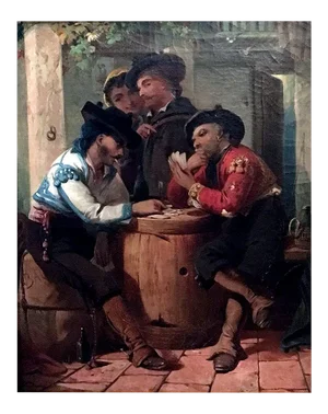 1860 American School "The Card Players"