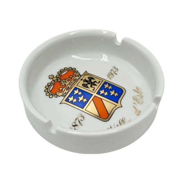 Contemporary Villa d'Este Hotel Lake Como Italy Porcelain Ashtray Catchall Dish For Sale - Image 3 of 12