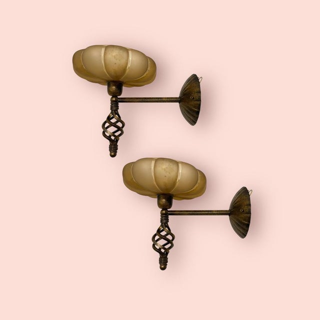 Gold Murano Glass Sconces from Zonca, 1970s, Set of 2 For Sale - Image 8 of 9