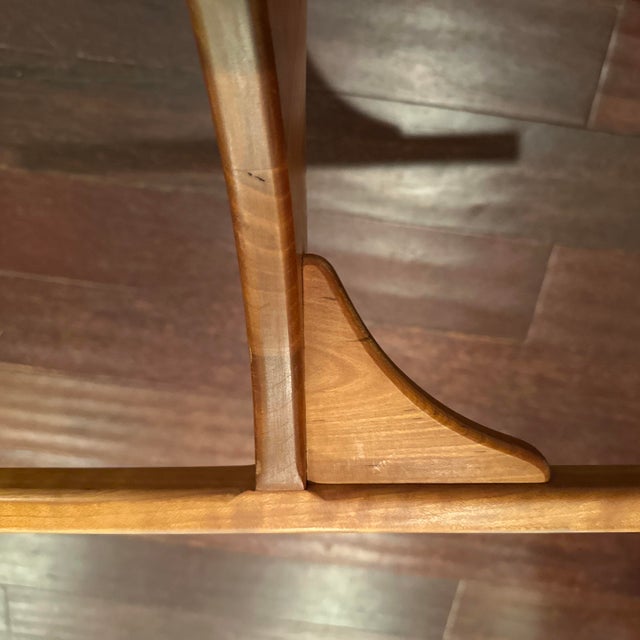 Brown 1990s Modern Glass Top Side Table With Sculptural Walnut Base For Sale - Image 8 of 12