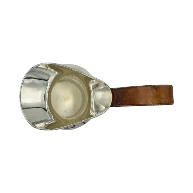 Vintage Hermes Paris Silver Plated Pitcher W Leather Handle Barware For Sale In Washington DC - Image 6 of 13