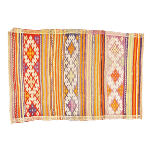 Vintage Turkish Anatolian Flatweave Kilim Wool Rug, 3'8''x5'6''