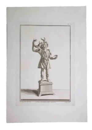 Carlo Nolli, Ancient Roman Statue, Original Etching, 18th Century