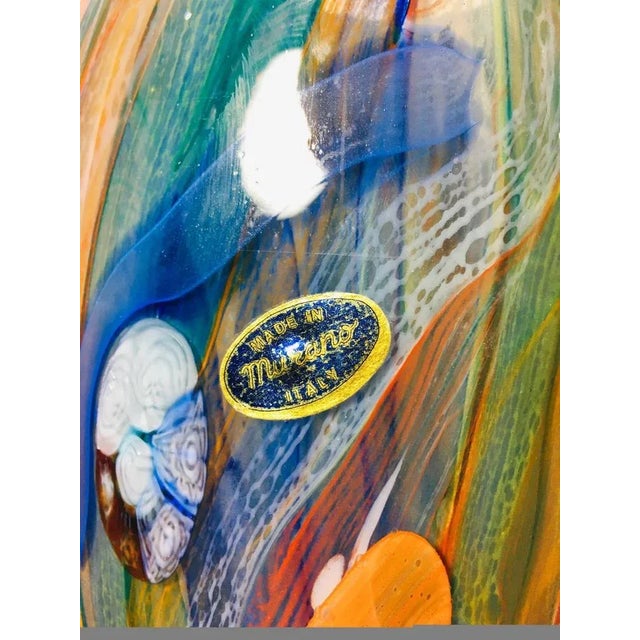 Large Vintage Multicolor Murano Glass Vase, 1970s For Sale - Image 10 of 11