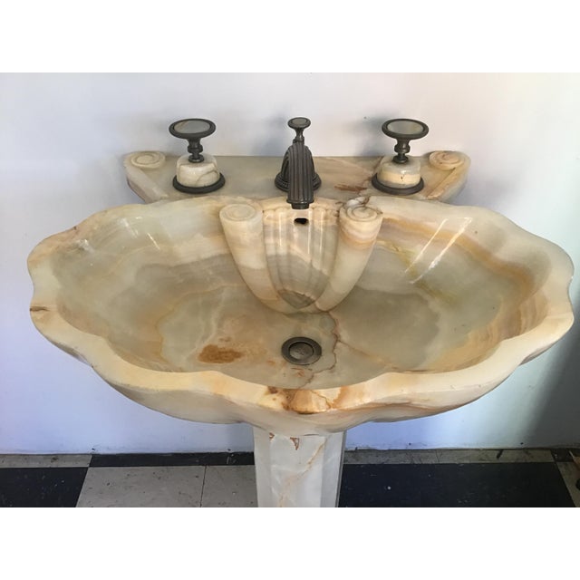 Sherle Wagner Onyx Pedestal Sink Chairish