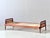 Wood Swiss Form Teak Bed with Rattan Weave, Switzerland, 1950s For Sale - Image 7 of 17
