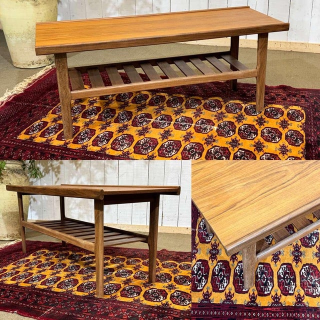 1970s teak coffee table - L=1.22m W=45cm H=50cm