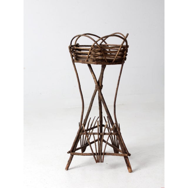 Early 20th Century Antique Adirondack Twig Planter Table For Sale - Image 5 of 12