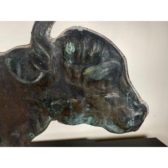 Folk Art 19th Century American Copper Bull Weathervane, Hand-Crafted Folk Art For Sale - Image 3 of 12