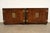 Mid-Century Modern Henredon Mid-Century Modern Hollywood Regency Campaign Oak and Brass Buffet Servers or Bar Cabinets, Pair For Sale - Image 3 of 16