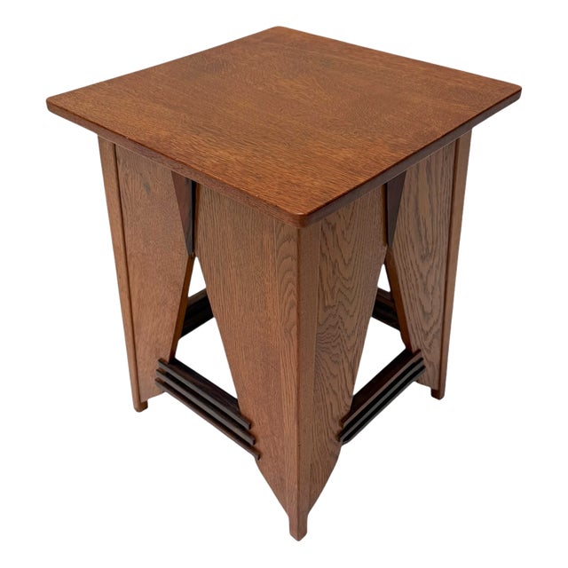 Art Deco Oak and Macassar Side Table by P.E.L. Izeren for De Genneper Molen, 1920s For Sale