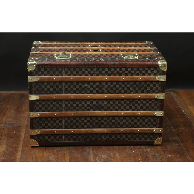 Checkerboard Trunk from Moynat, 1910s For Sale - Image 3 of 9