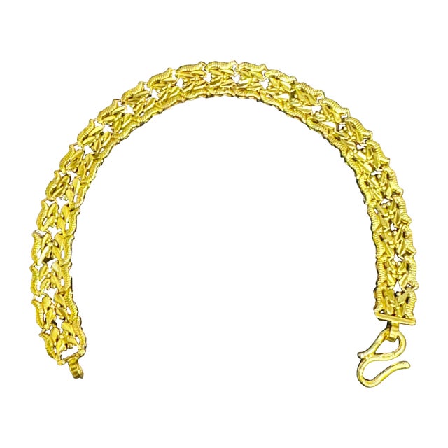 Multi Link 24 Karat Pure Yellow Gold Solid Bracelet, 15.4 Gm, Unisex , 7 INCH For Sale - Image 15 of 18