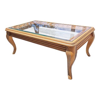 1980s Contemporary Glass Top Coffee Table For Sale