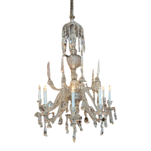 Early 19th Century Large Attributed to Baccarat Crystal Chandelier